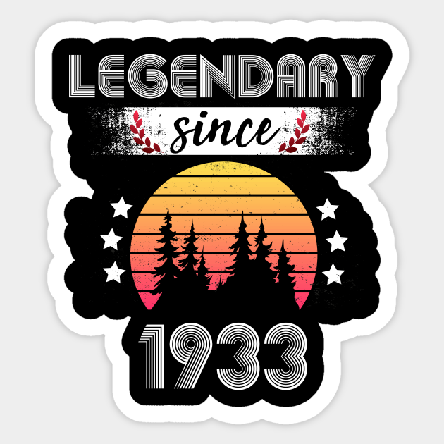 Legendary Since 1933 Vintage 1933 Birthday Born In 1933 T 1933